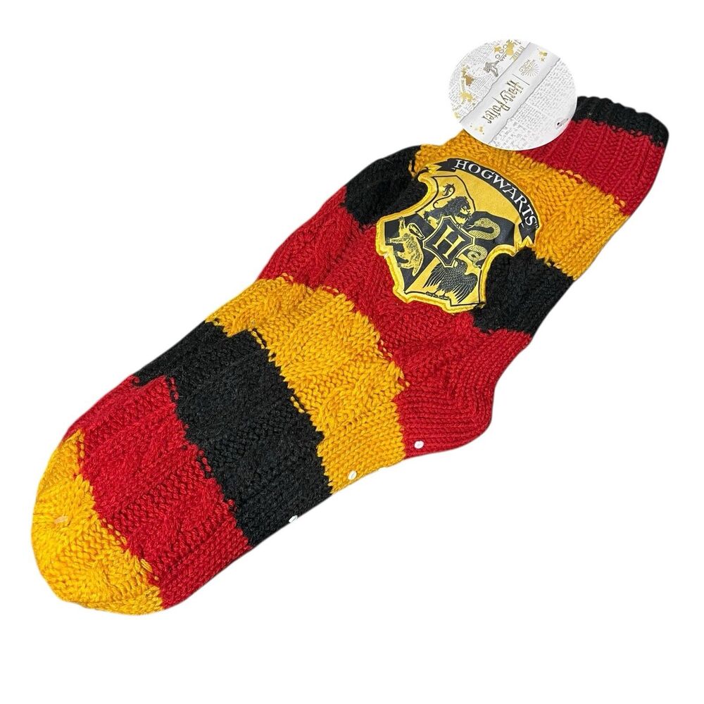 Harry Potter Hogwarts Knitted Insulated Socks House Shoes Cozy Striped New Warm